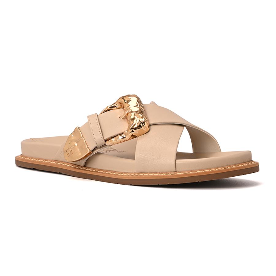 Papete Ivory Crossed Straps with Buckle