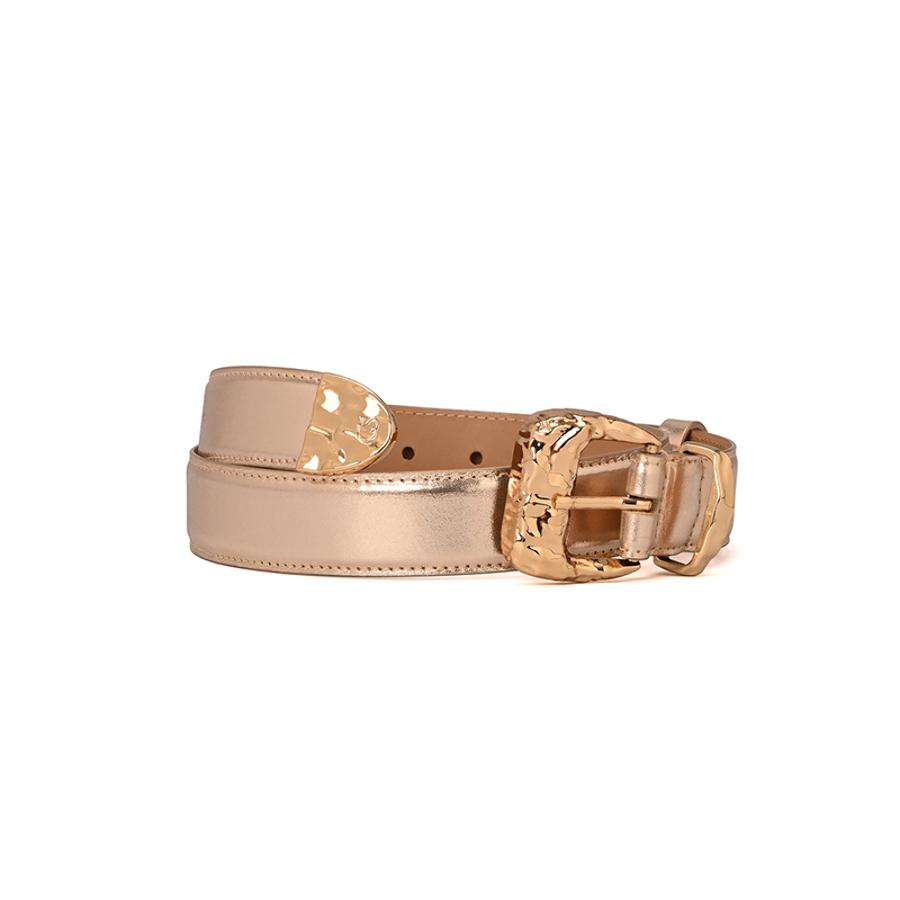Golden Belt with Hammered Buckle
