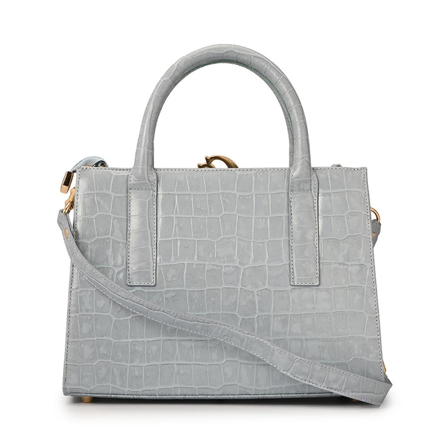 Atlantic Blue Croco Tote Bag