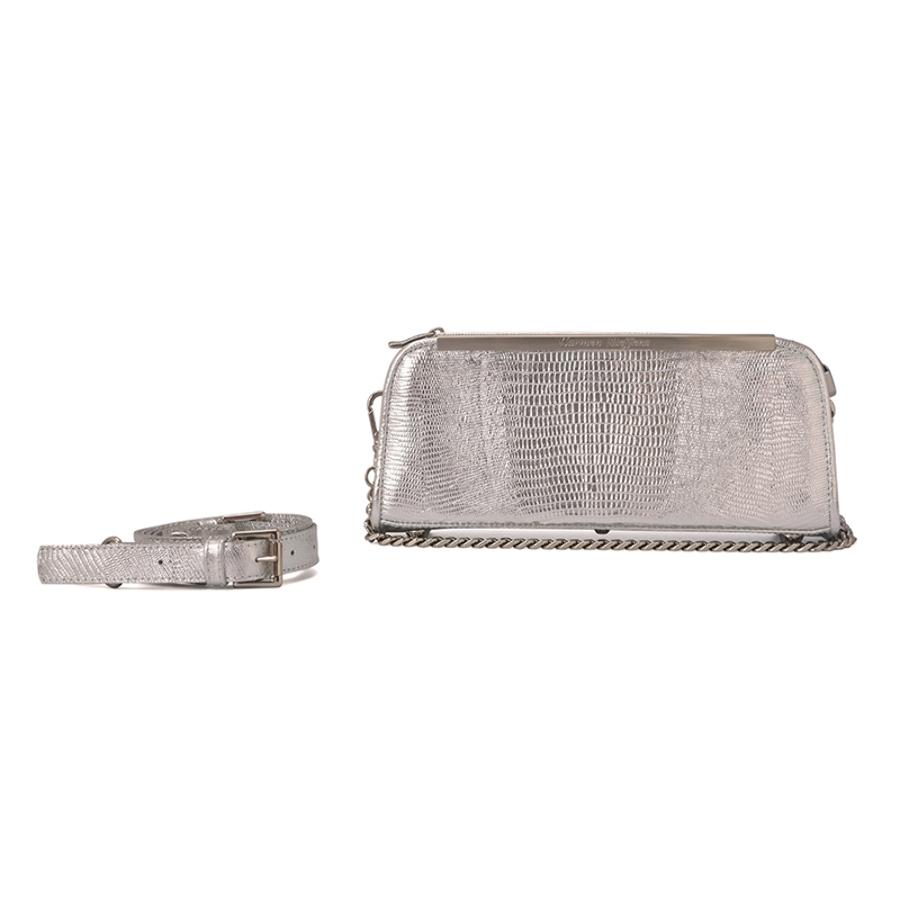 Silver Baguette Bag
