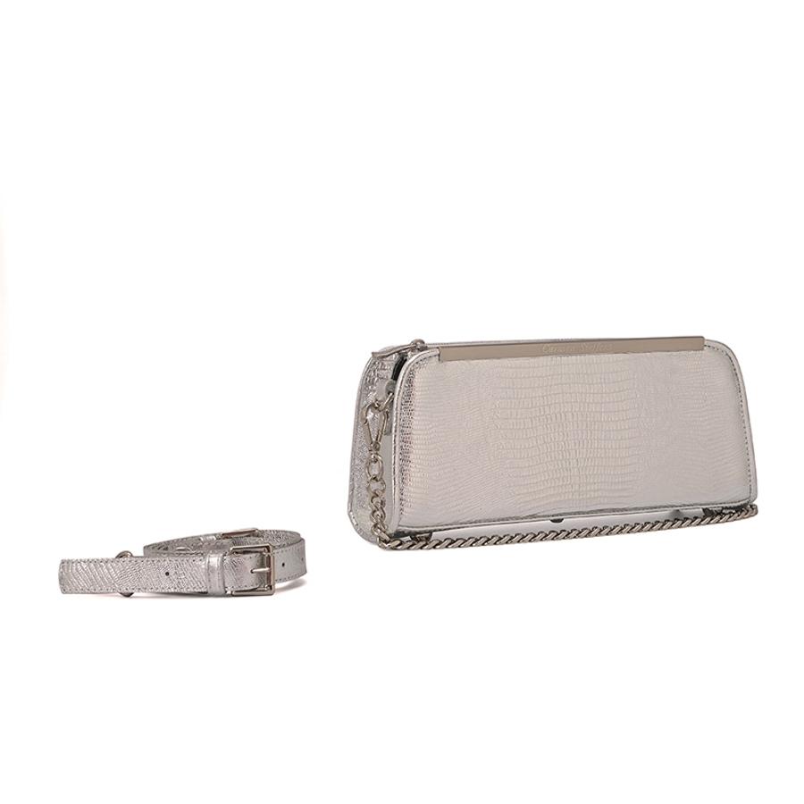 Silver Baguette Bag