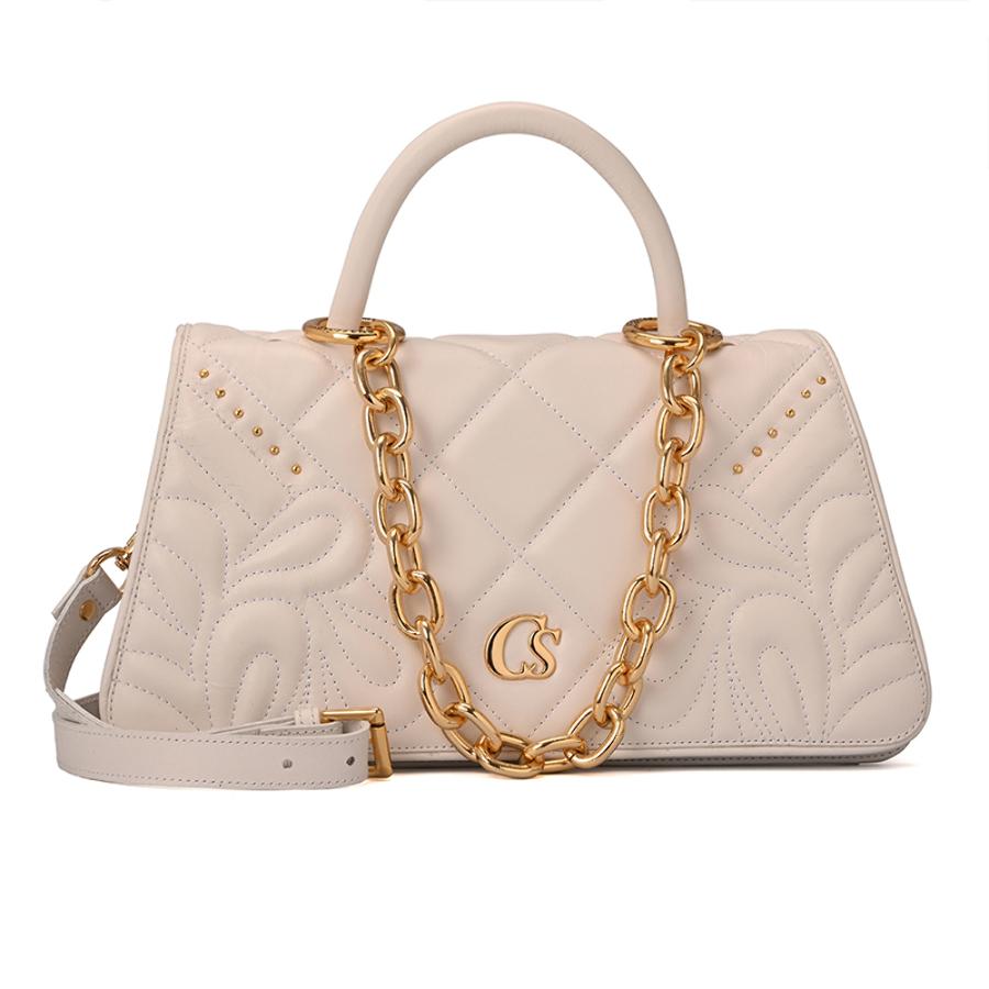Quilted Bag Chain Bianco