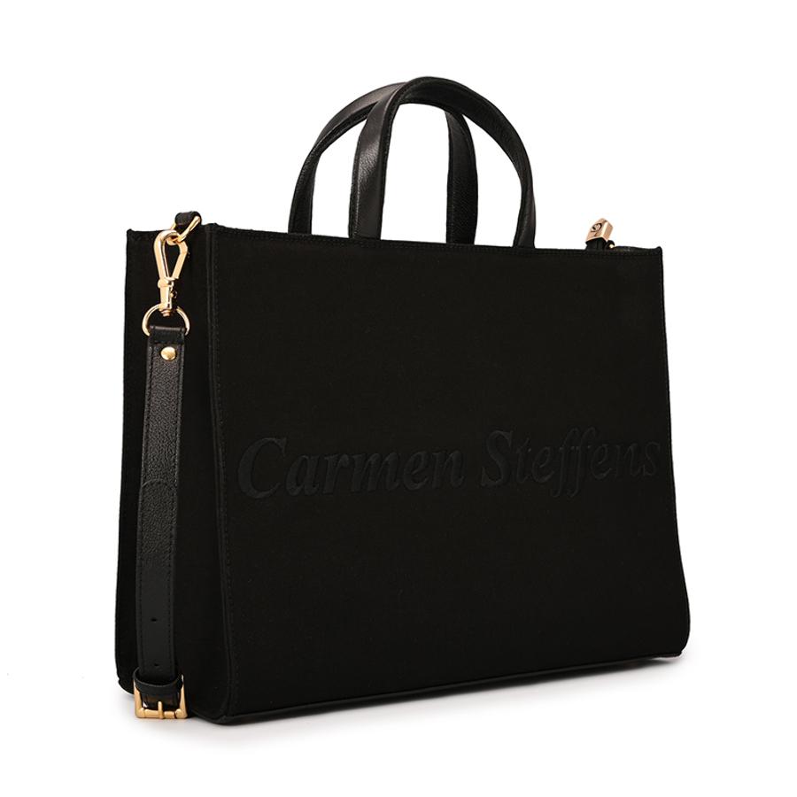 Black Embroidered Tote Bag Carmen Steffens