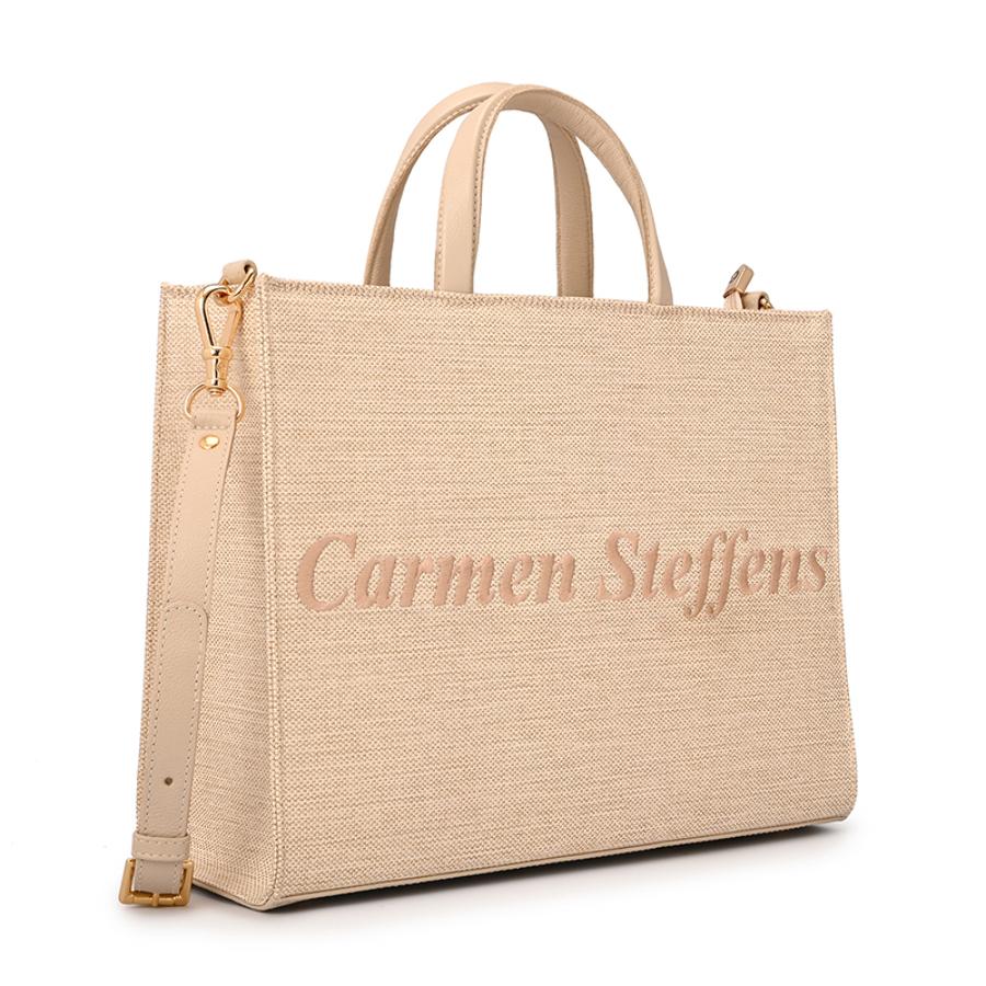Hazelnut Embroidered Tote Bag Carmen Steffens