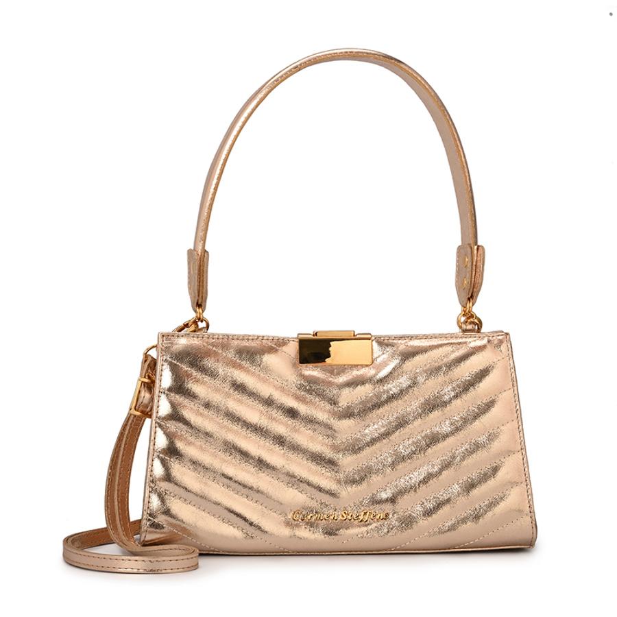Gold Quilted Shoulder Bag