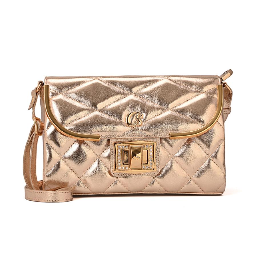 Quilted Bag Details Gold