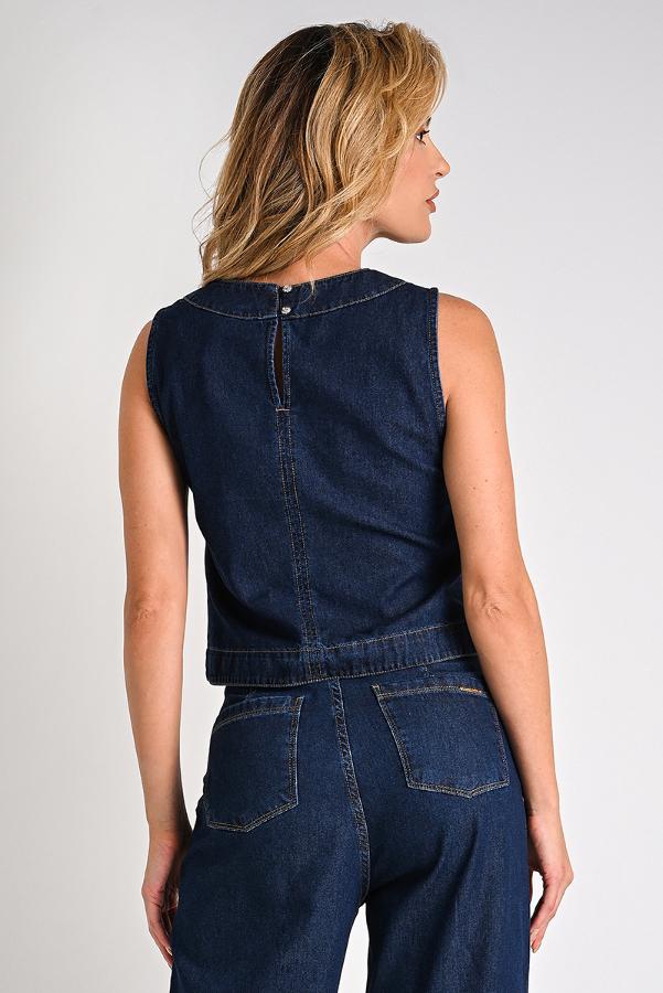 Denim A-line Blouse