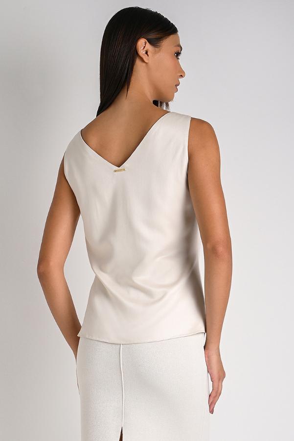 V-Neck Off-White Tank Top