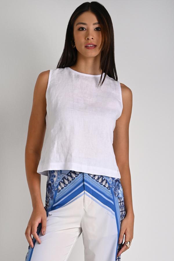 Blouse with Distinctive Back Cutouts
