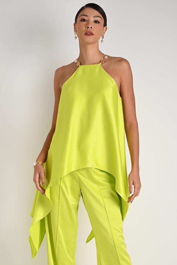 Asymmetric Hem Blouse Garden