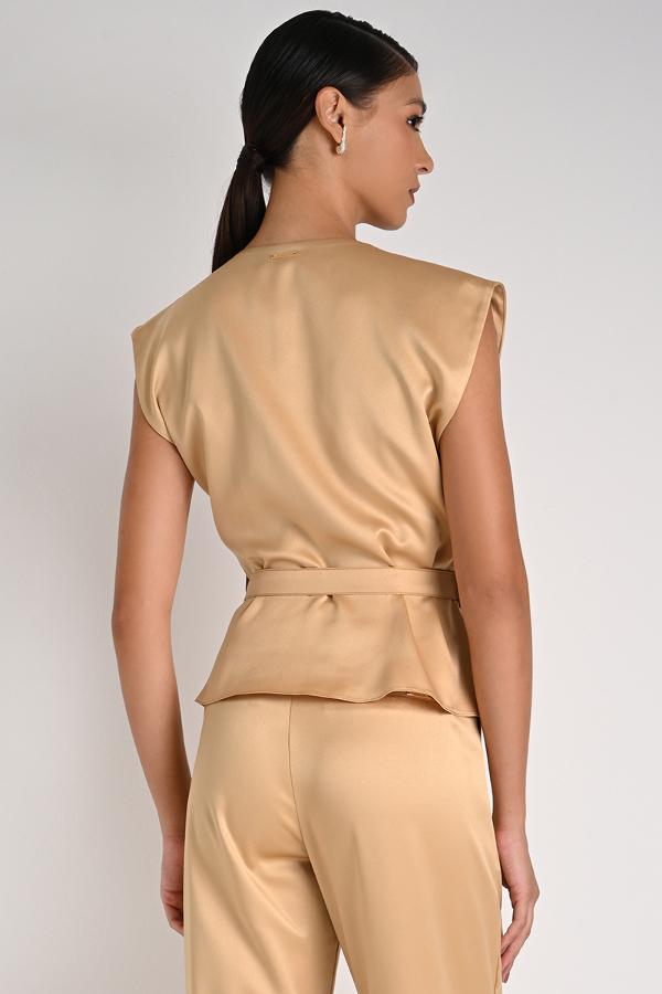 Blouse With Gold Pleats