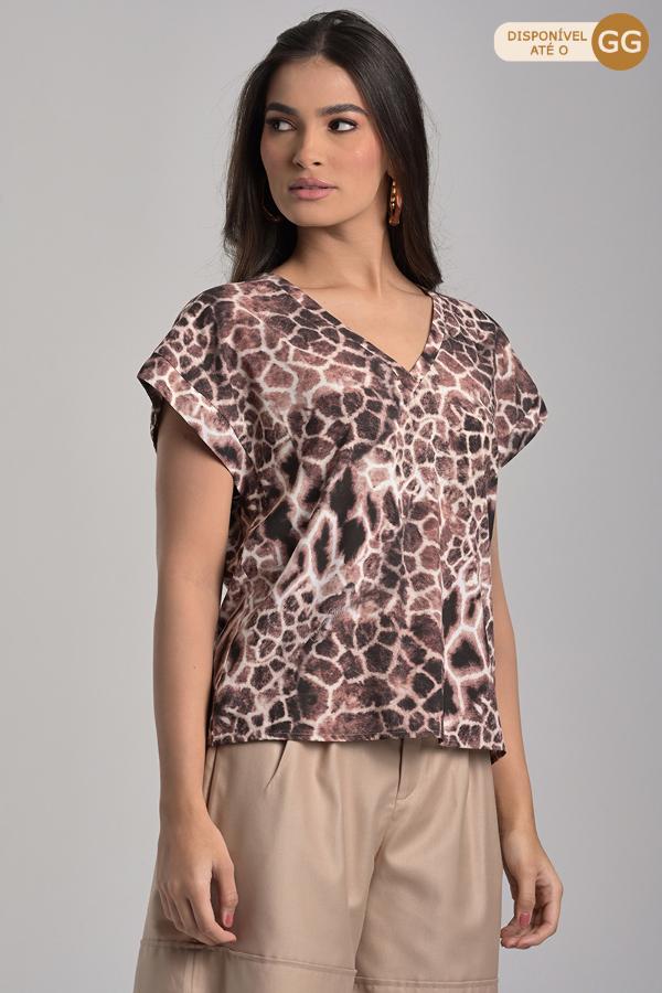 Printed Armhole Cut Blouse