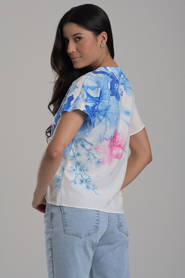 V-Neck Printed Blouse