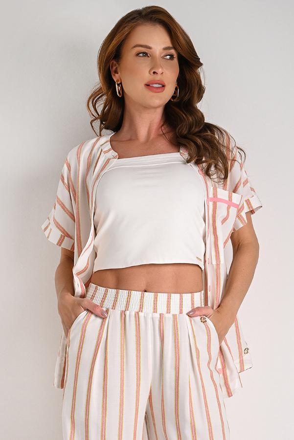 Elongated Shirt with Rounded Hem