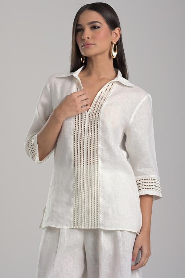 Off-white Linen Blouse