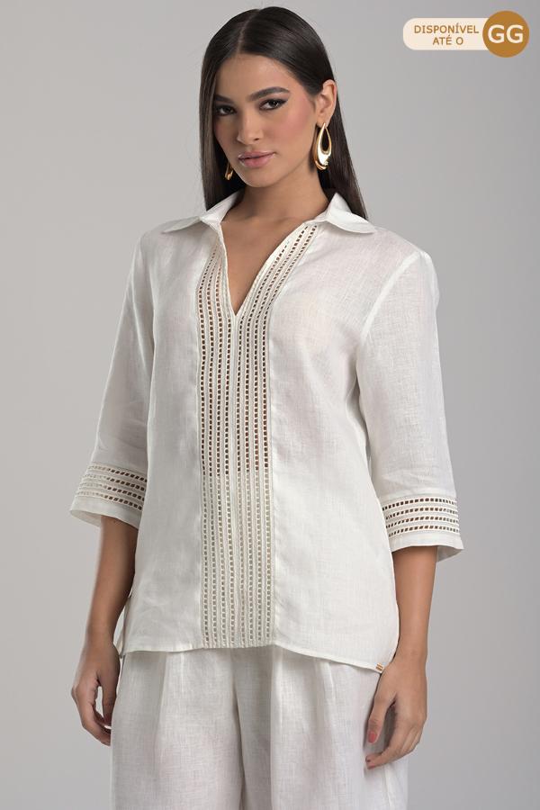 Off-white Linen Blouse