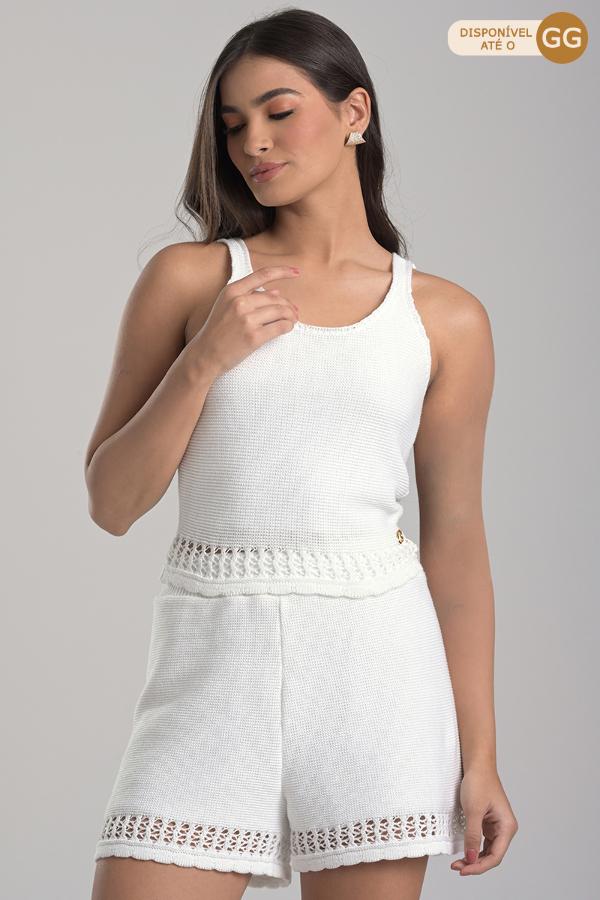White Knit Crop Top