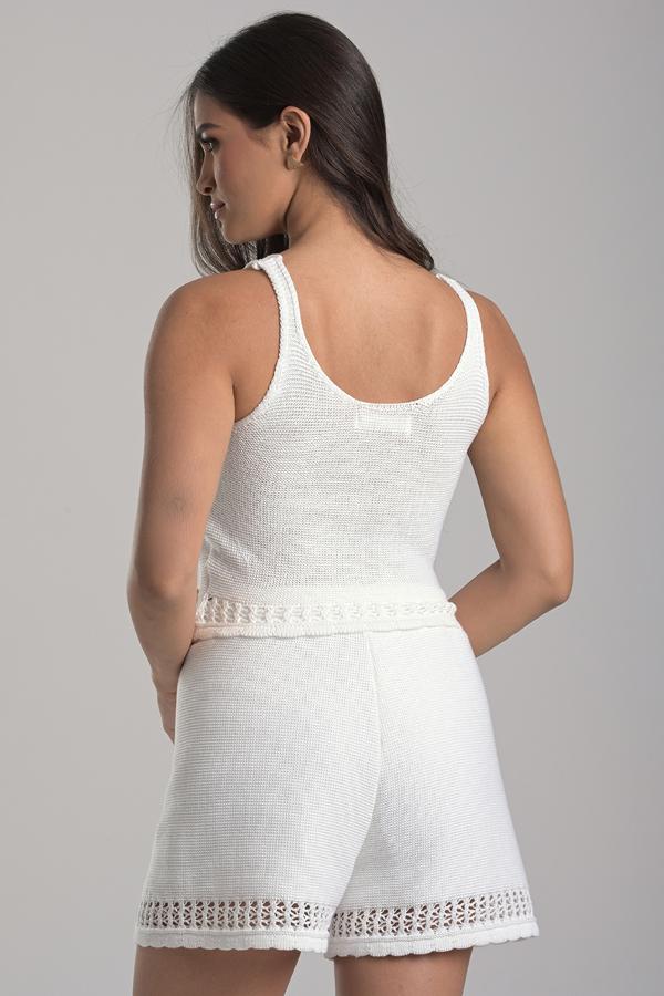 White Knit Crop Top