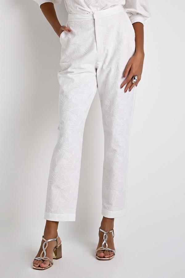 Straight Off-White Pants