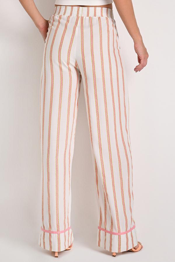 Striped Hem Detail Pants