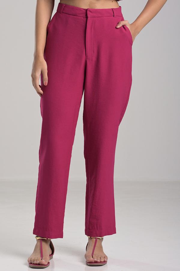 Fuchsia Tailored Carrot Pants