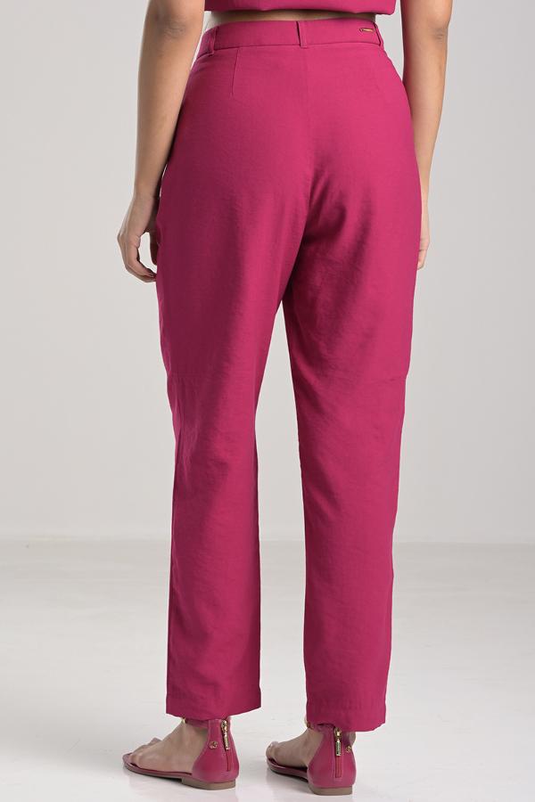Fuchsia Tailored Carrot Pants