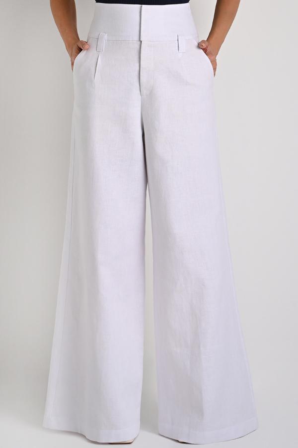 High Waist Bianco Pants