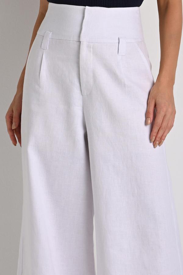 High Waist Bianco Pants
