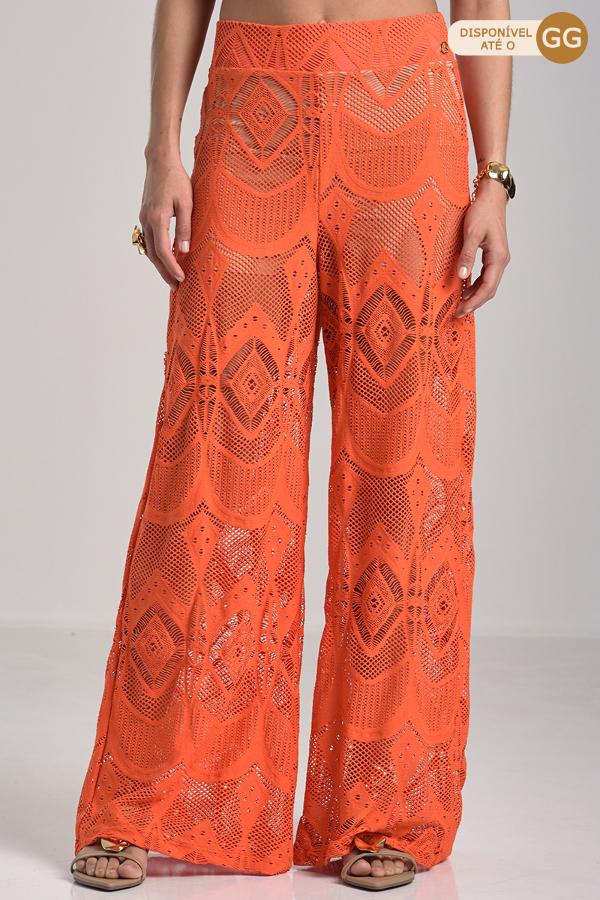 Boho Chic Orange Palazzo Pants
