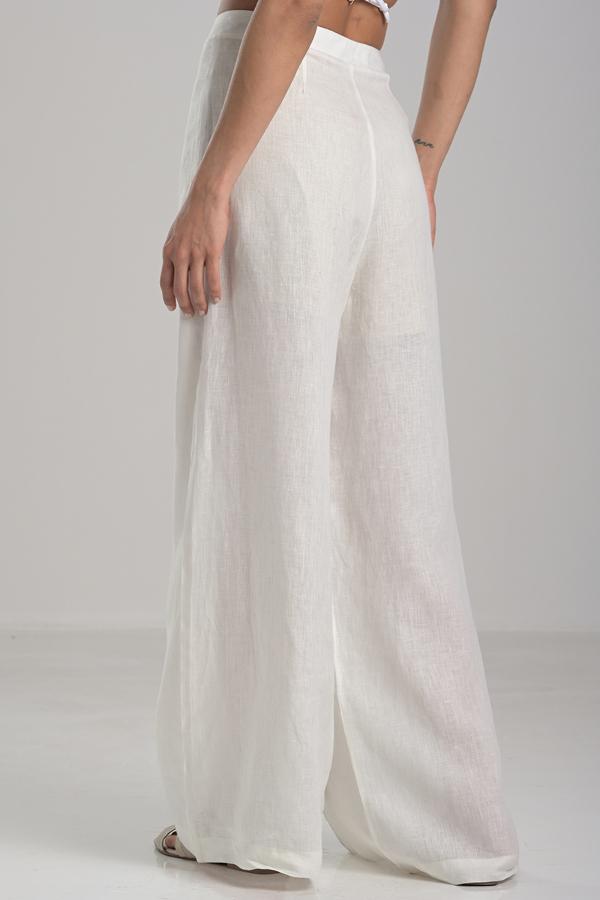 Off-white Ribbed Palazzo Pants