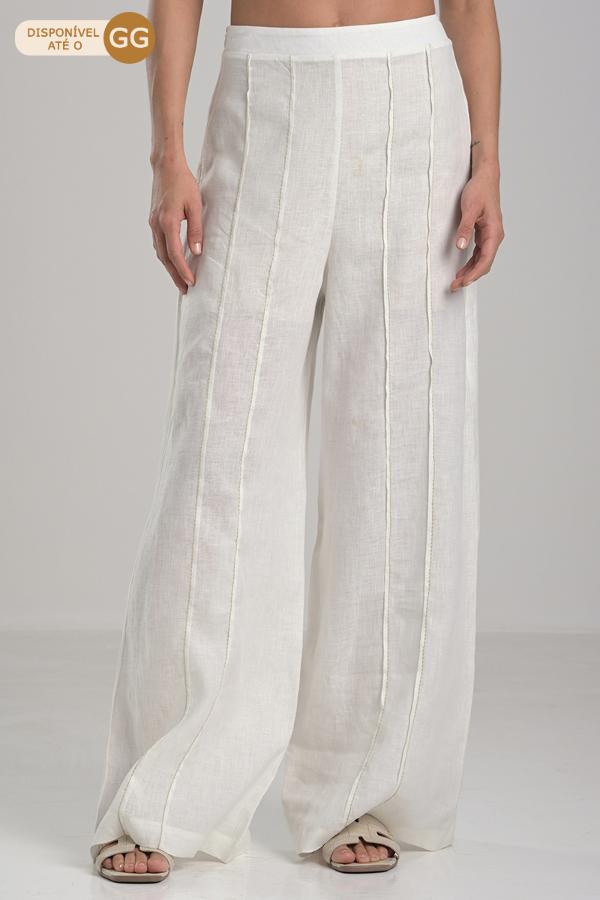 Off-white Ribbed Palazzo Pants