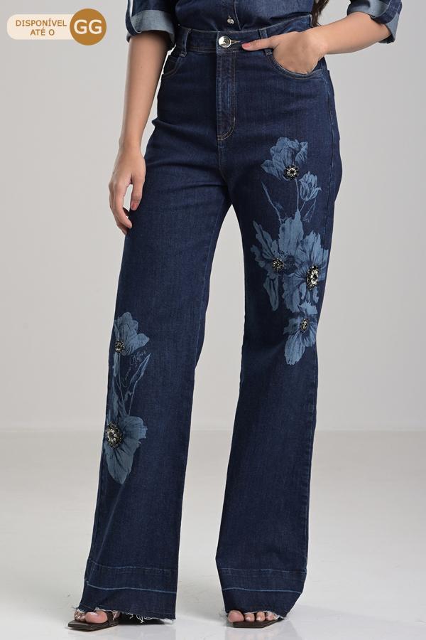 Wide Flower Jeans