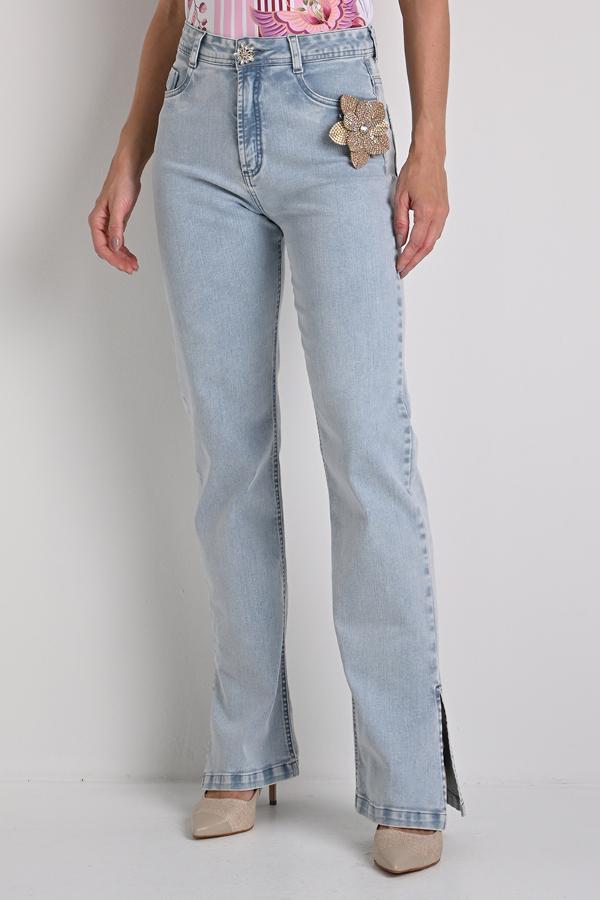 Mom Comfort Flowers Jeans