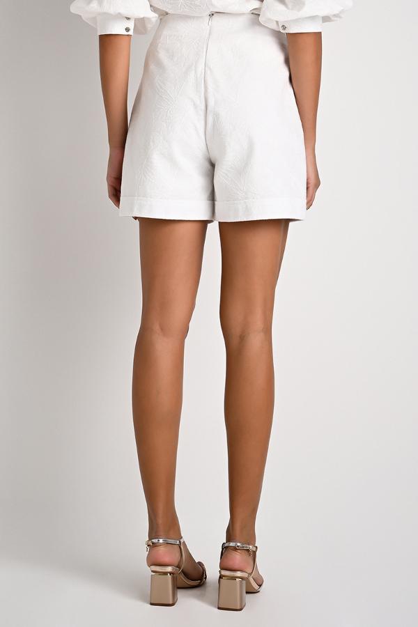 Shorts with Martingale Detail Off-White
