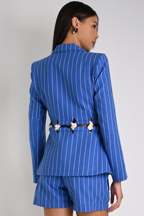 Striped Cord Detail Blazer