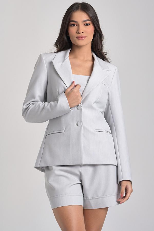 Double-Breasted Natural Blazer