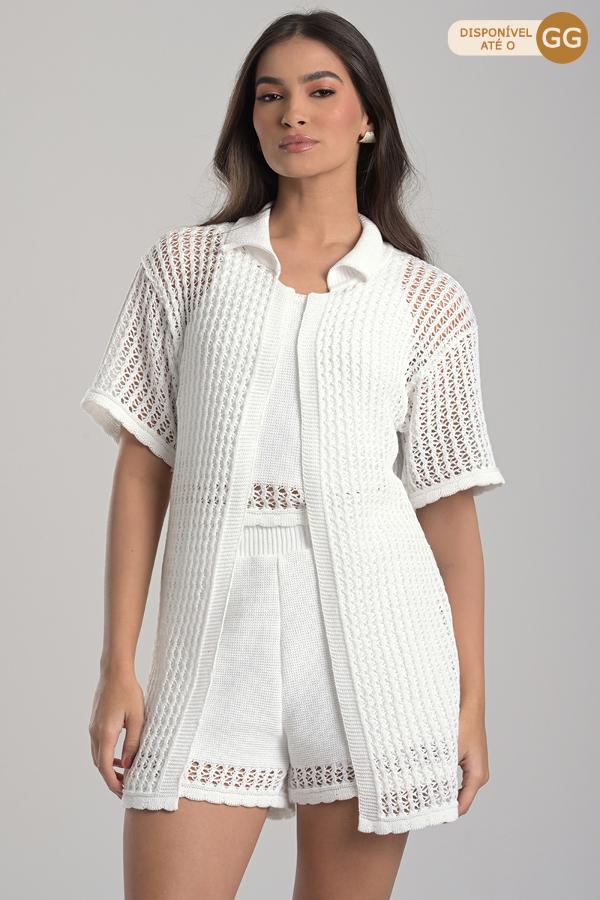 White Knit Kimono