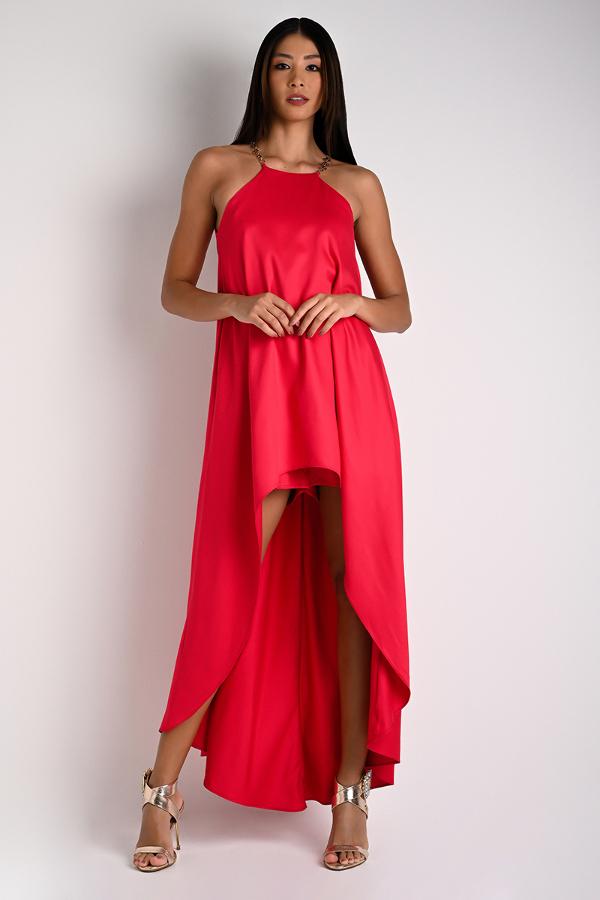 Red Fashion Overlay Romper