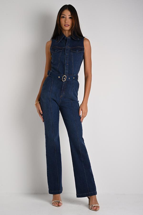 Slim Denim Jumpsuit
