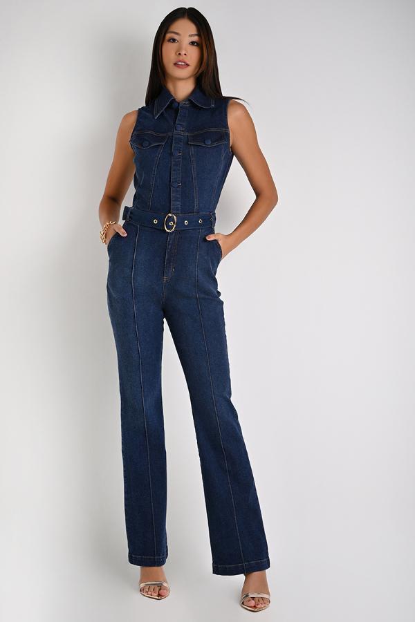 Slim Denim Jumpsuit