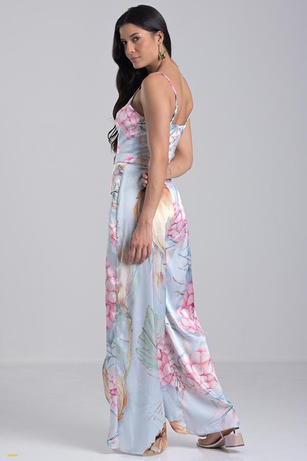 Printed Satin Jumpsuit