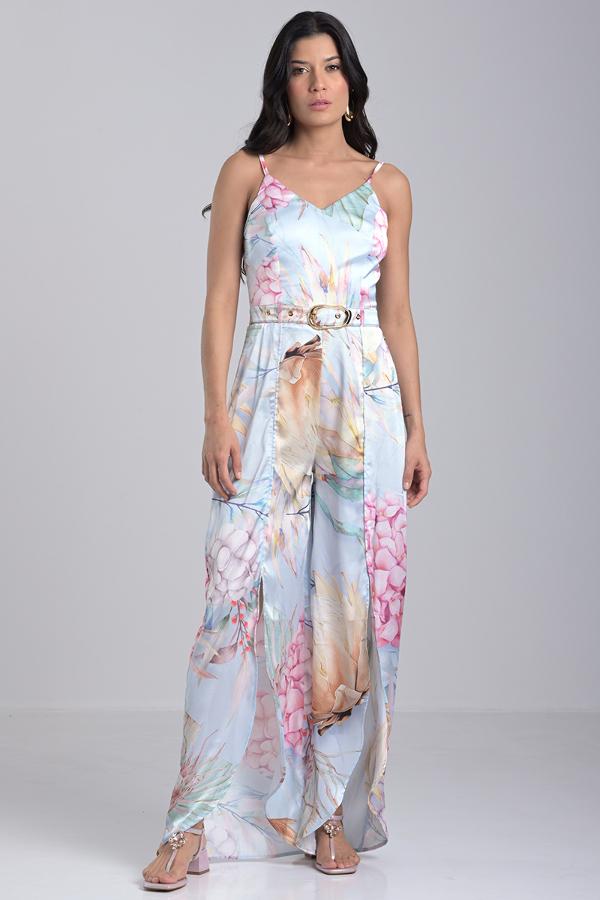 Printed Satin Jumpsuit