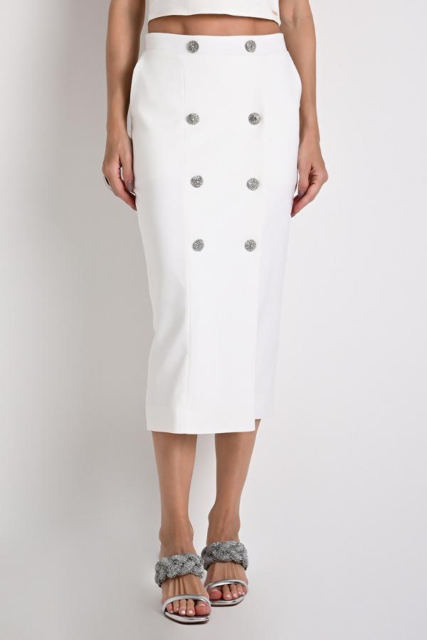 Midi Luxury Off-White Skirt