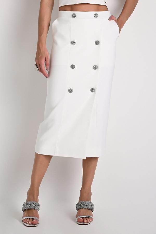 Midi Luxury Off-White Skirt