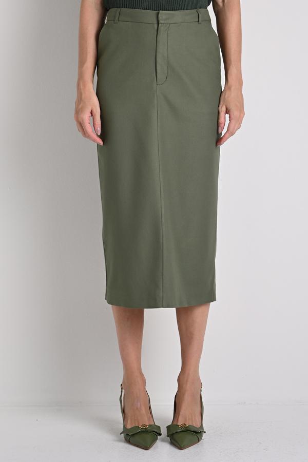 Classic Military Midi Skirt