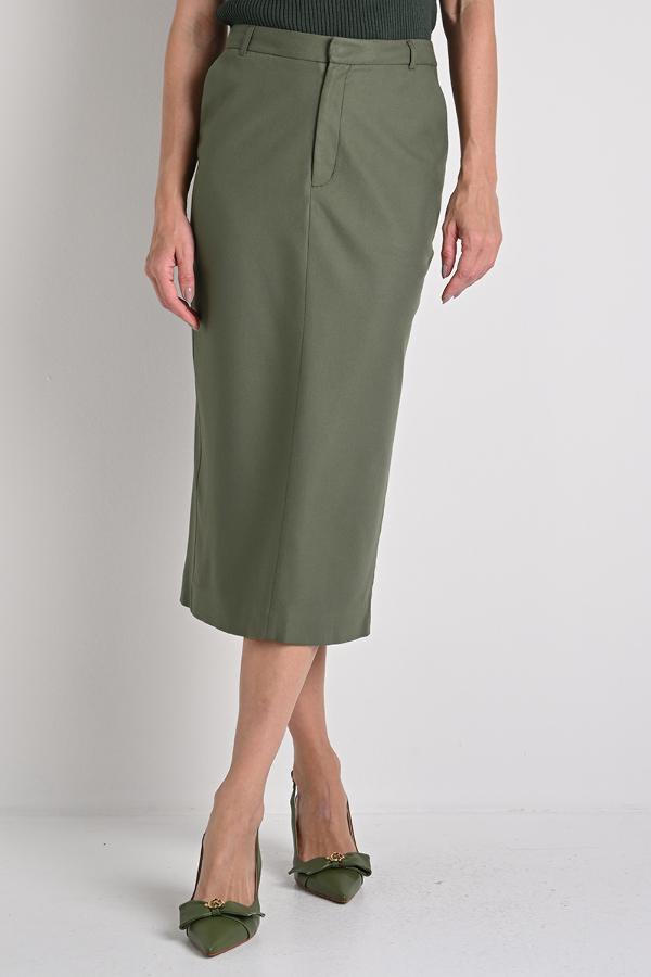Classic Military Midi Skirt