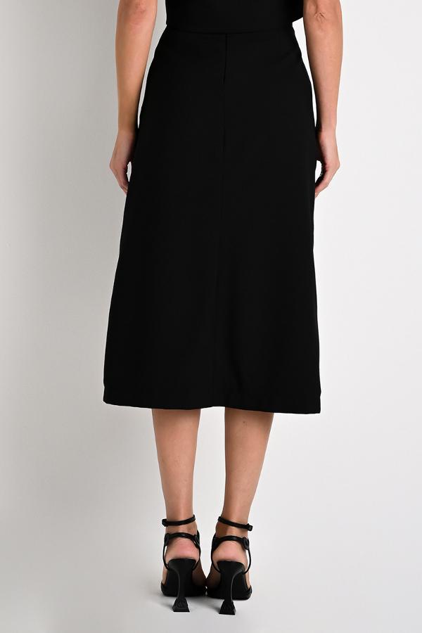 Black Midi Flared Skirt