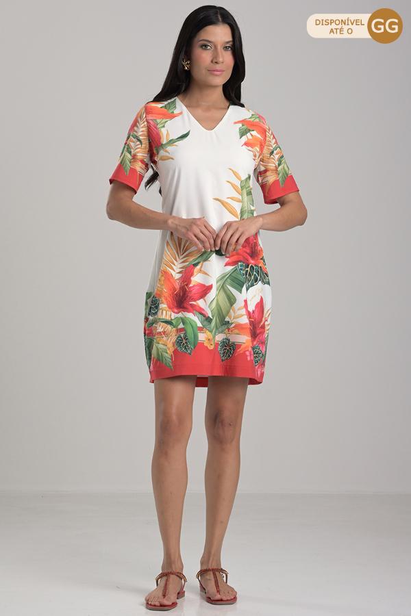 T-Shirt Dress with Printed Tie