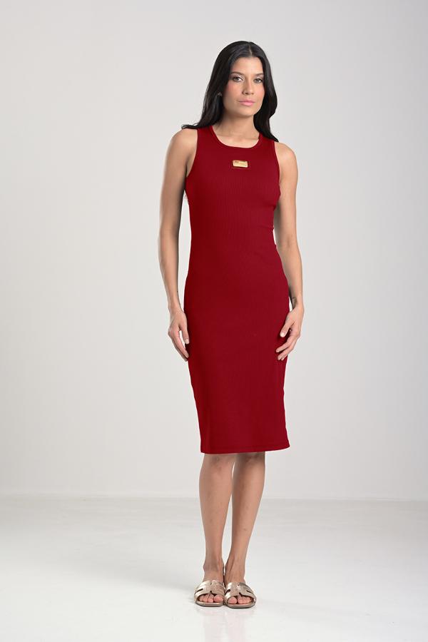 Red Burgundy Racerback Knit Dress