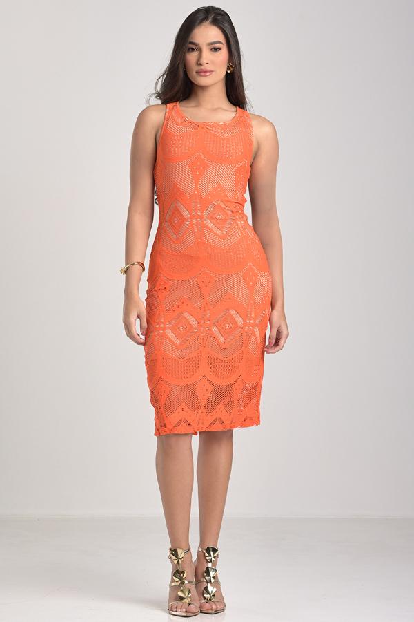 Racerback Neckline Orange Dress